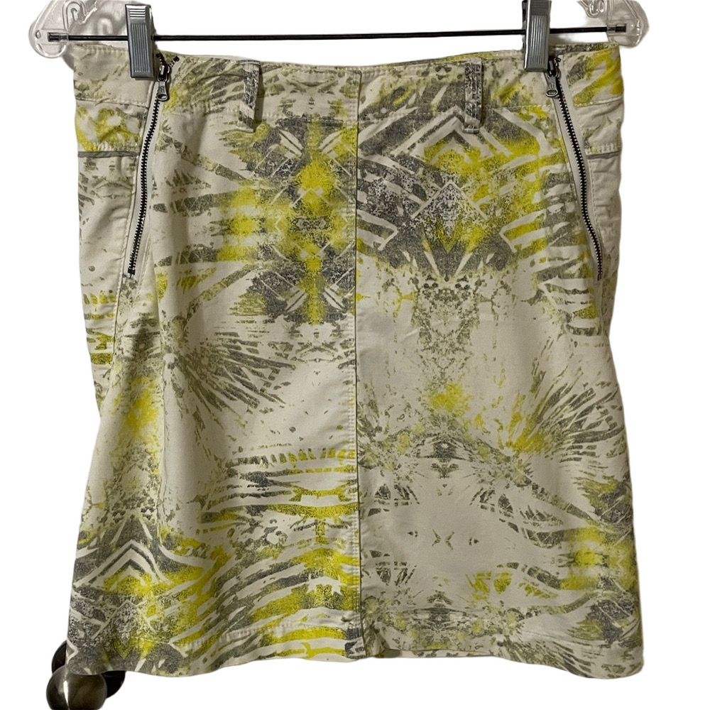 Sandwich White/Yellow/Grey Printed Skirt Size 34EU
